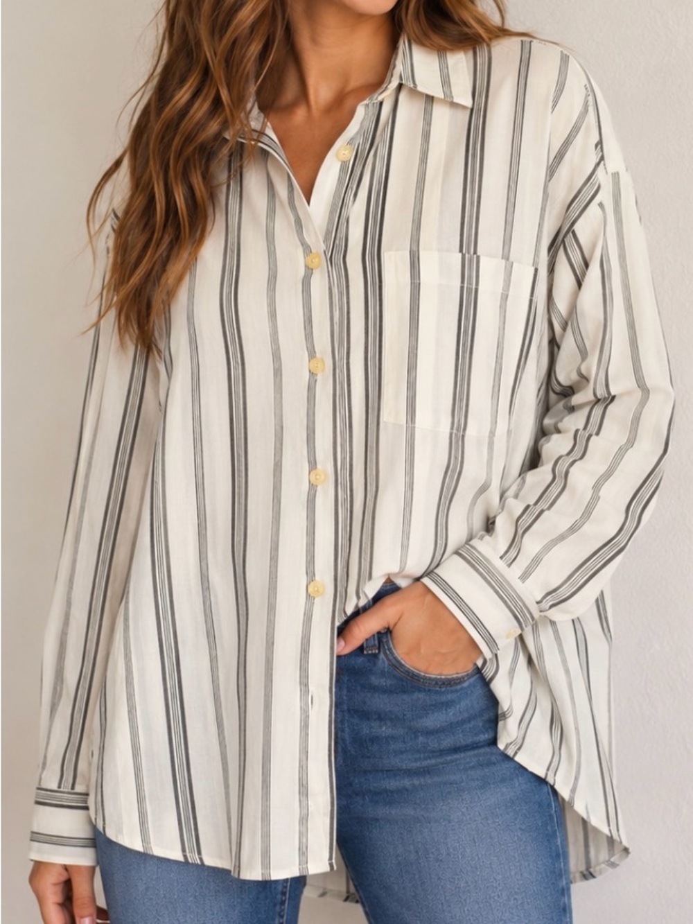 Marquis Vintage Striped Button-Up Shirt – Made in Korea – Size Large 16½ - Picture 1 of 7